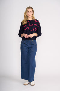 BLOOM TOP True Navy Cerise
