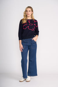 BLOOM TOP True Navy Cerise