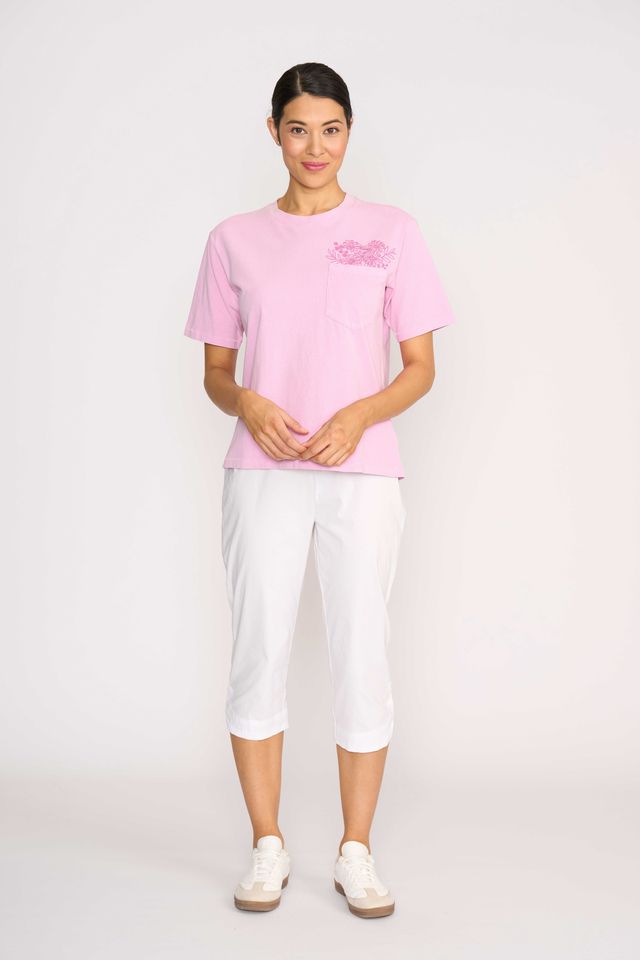 PATCH POCKET T shirt  Rose Bouquet