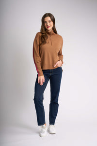 FUNNEL NECK JUMPER Chestnut Cerise