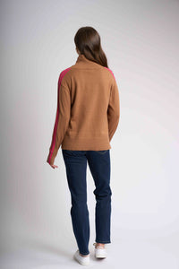 FUNNEL NECK JUMPER Chestnut Cerise