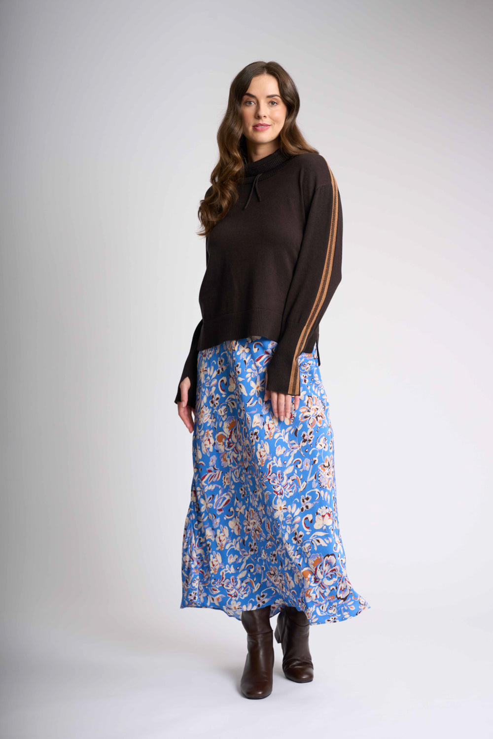 FUNNEL NECK JUMPER Cocoa Chestnut