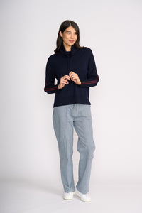 FUNNEL NECK JUMPER True Navy Sangria