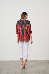 Blouse Buttoned Kaleidoscope Toucan