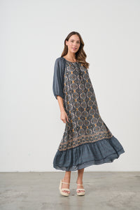 Dress Kosmos Print w/Raglan Sleeve