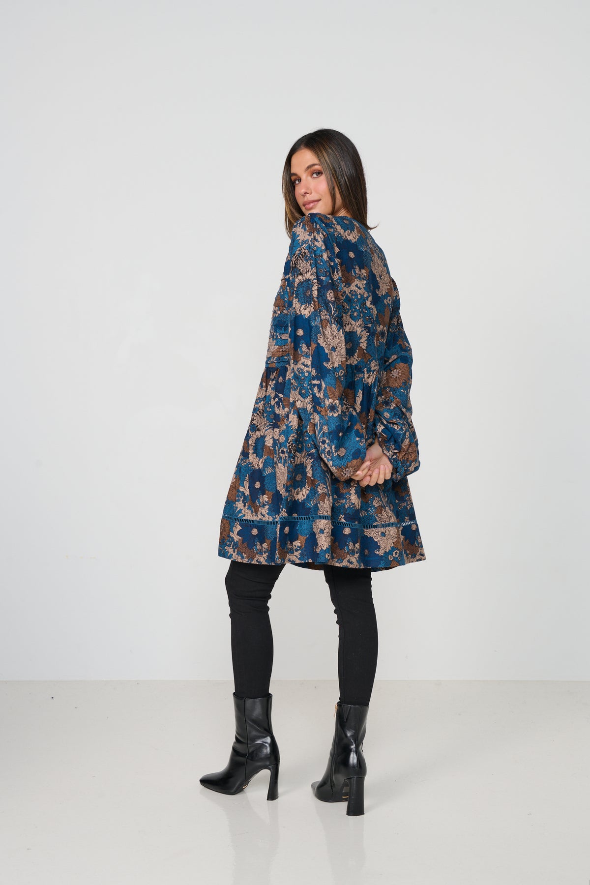 Tunic Venetian Panels Oversize Sleeve Print