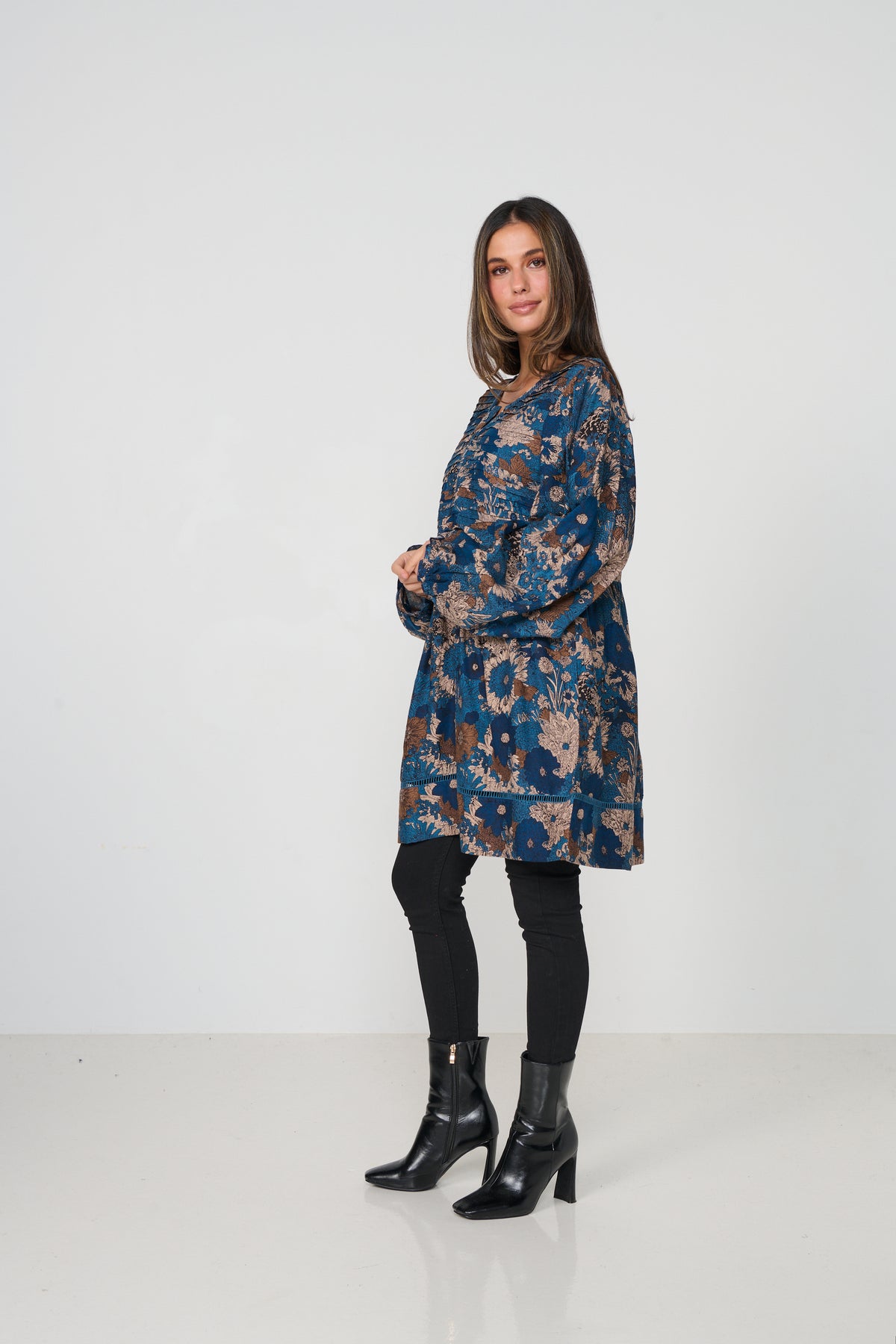 Tunic Venetian Panels Oversize Sleeve Print