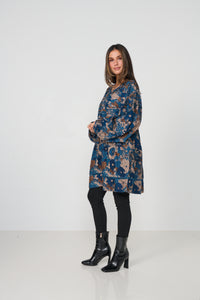 Tunic Venetian Panels Oversize Sleeve Print