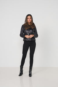 Jacket Quilted Leopard Collar