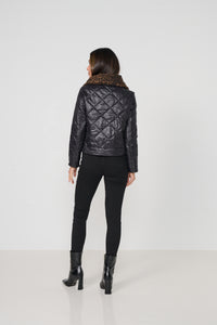Jacket Quilted Leopard Collar