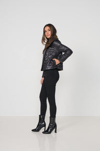 Jacket Quilted Leopard Collar