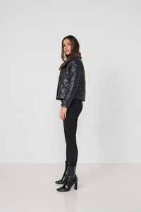 Jacket Quilted Leopard Collar