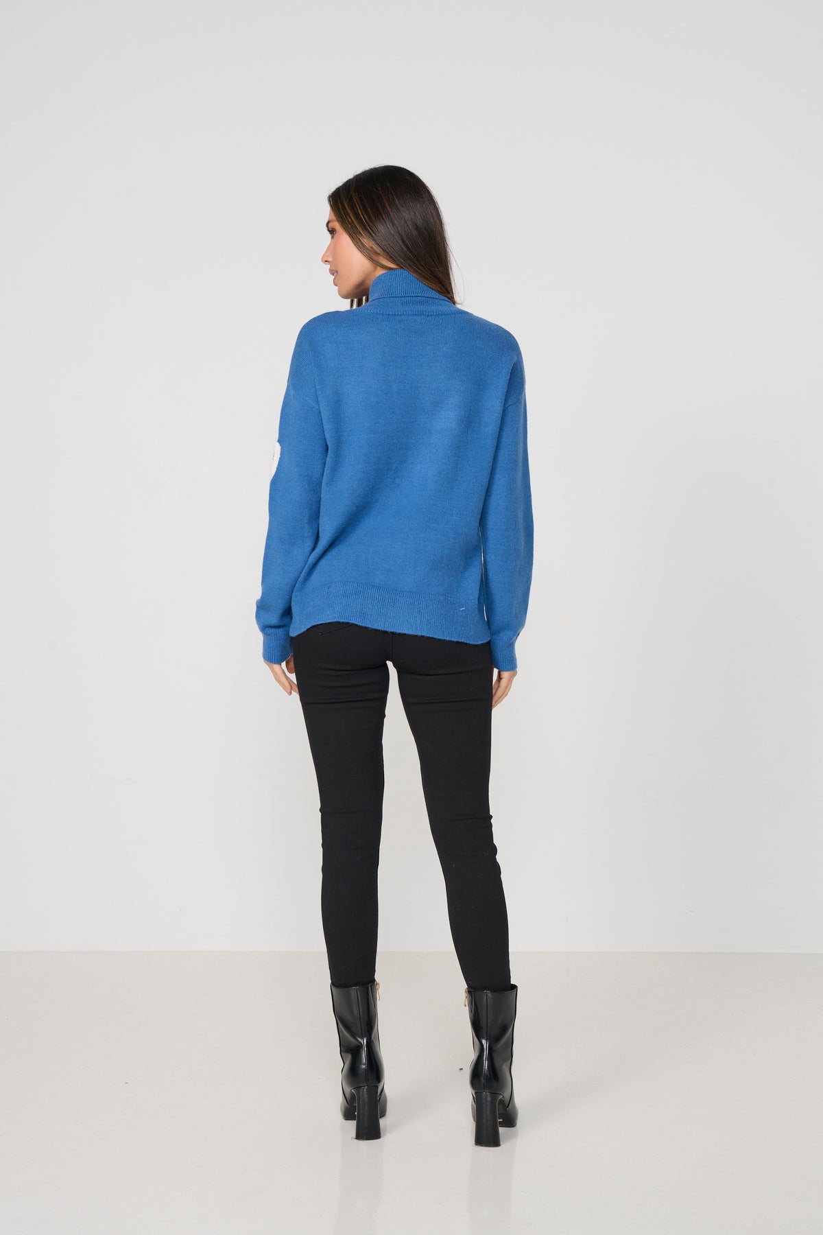 Jumper Floating Hearts & Roll Neck Blue