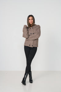 Double Breasted Cardigan Woollahra Knit Walnut