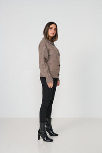 Double Breasted Cardigan Woollahra Knit Walnut