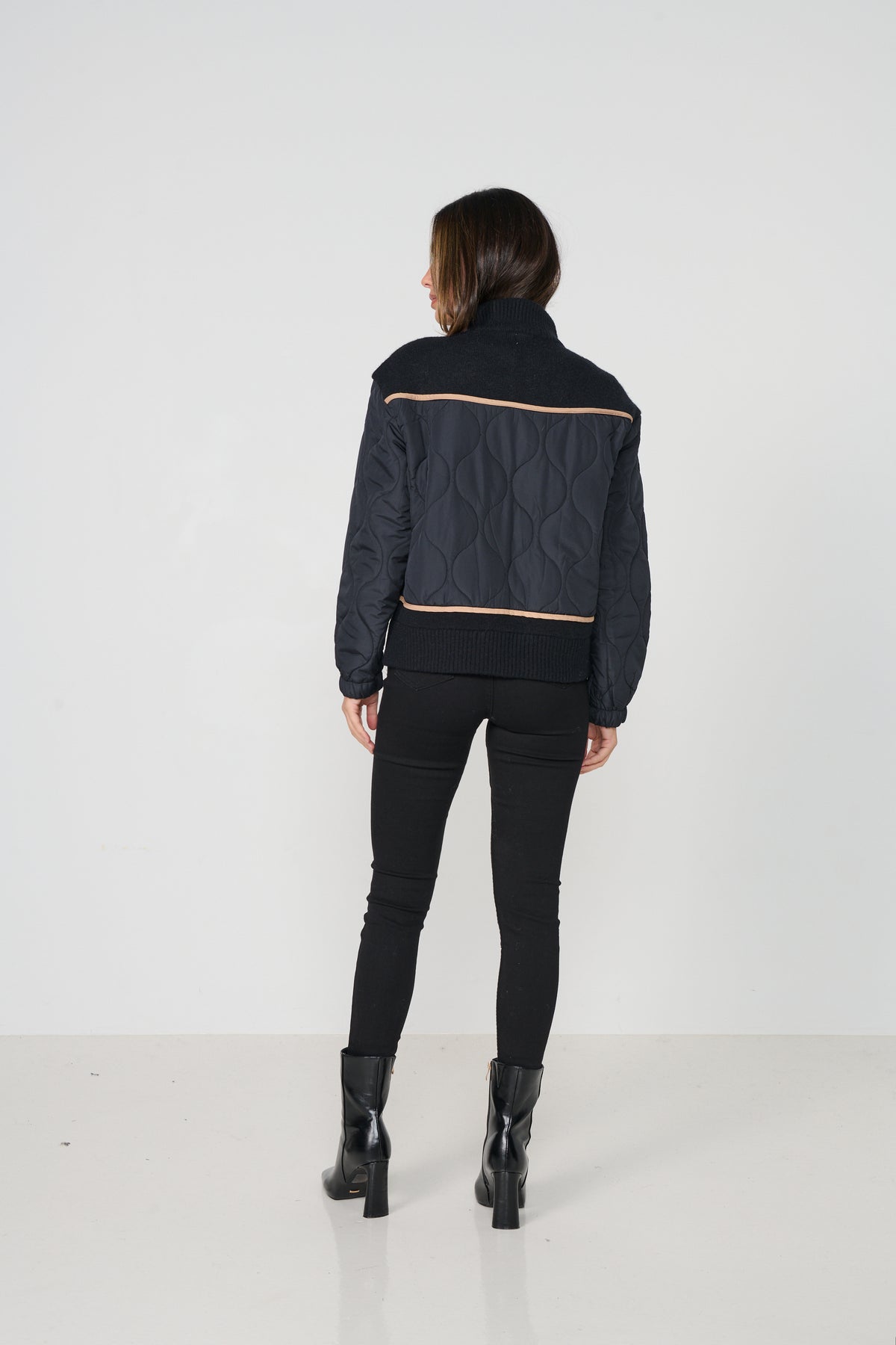 Jacket Puffer Knit & Contrast Piping