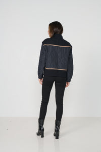 Jacket Puffer Knit & Contrast Piping