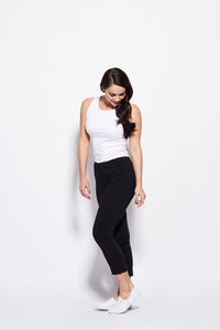 Pants  7/8 Eyelet Trim  Black