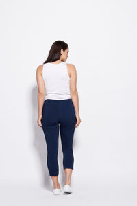 Pants  7/8 Eyelet Trim  Navy