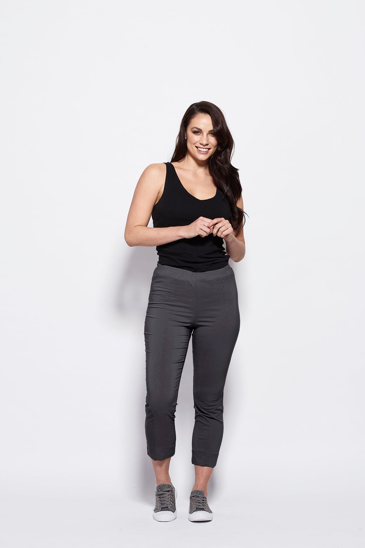 Pants  7/8 Eyelet Trim  Pewter