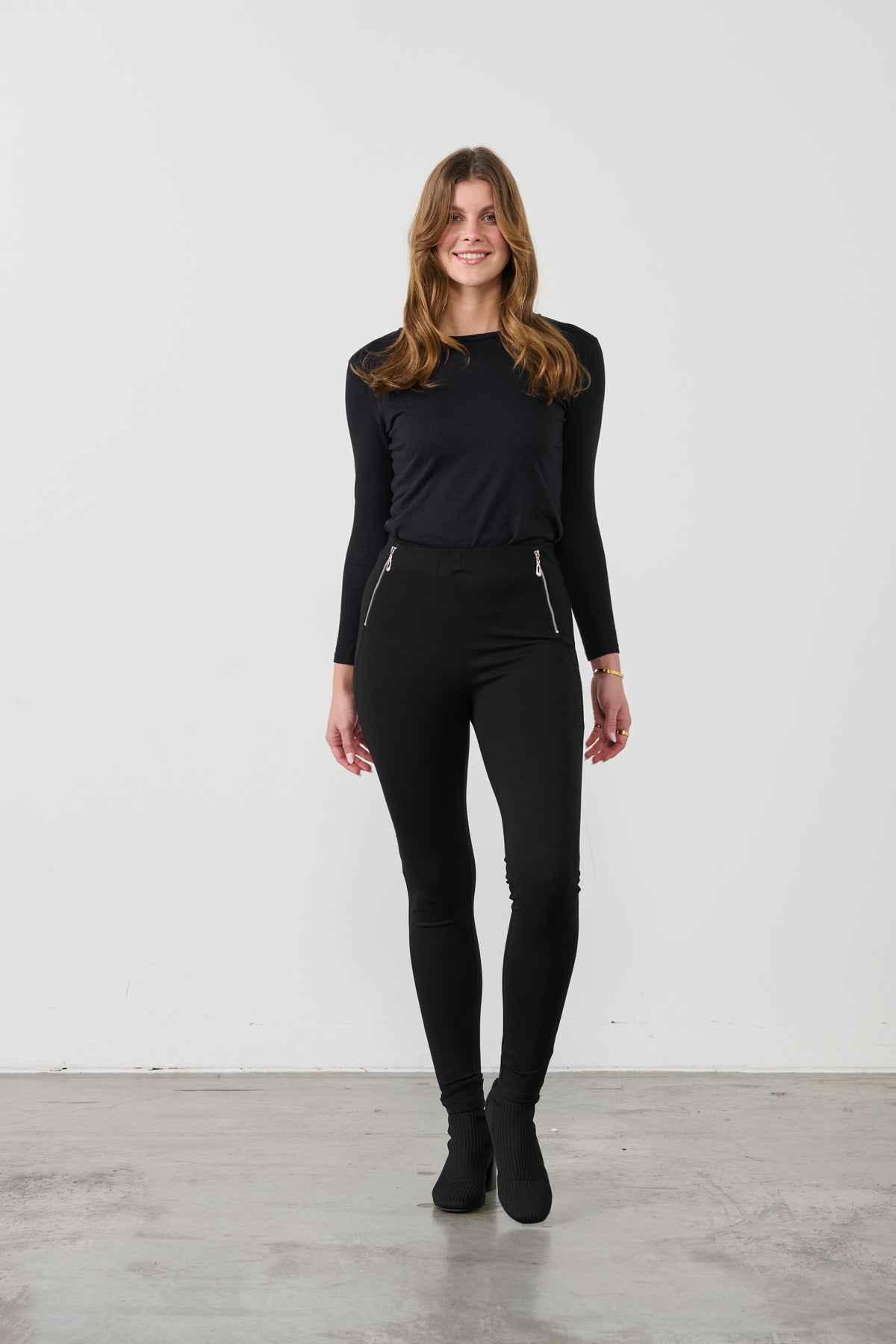 Pant 2 Vertical Zips Black