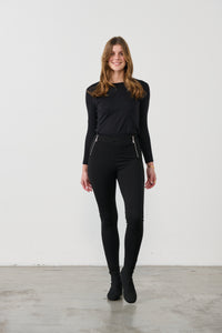 Pant 2 Vertical Zips Black