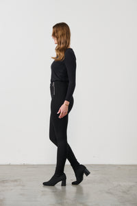 Pant 2 Vertical Zips Black
