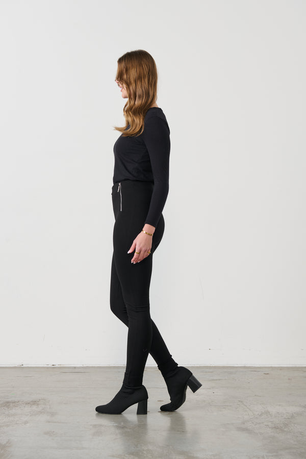 Pant 2 Vertical Zips Black