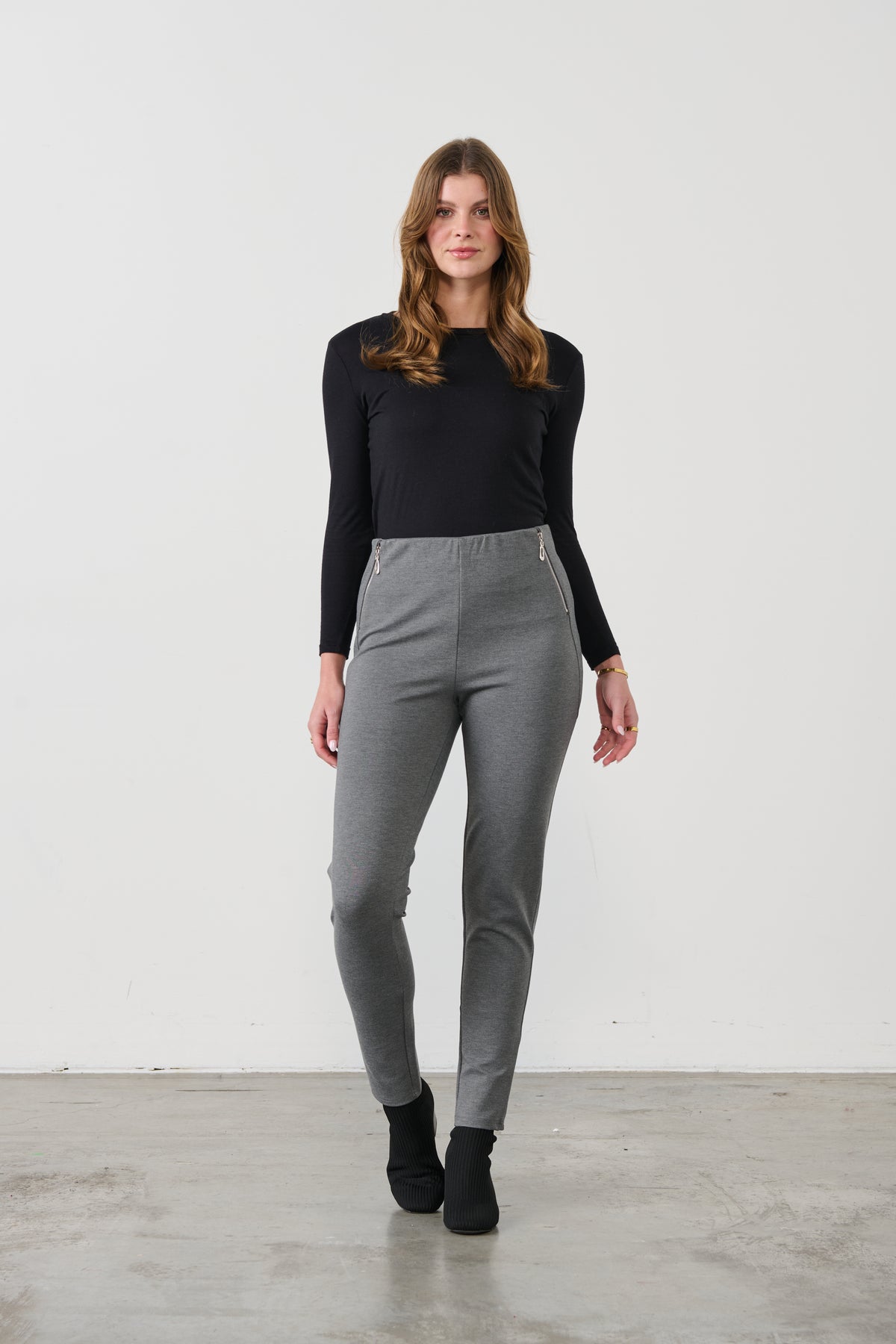 Pant 2 Vertical Zips Grey