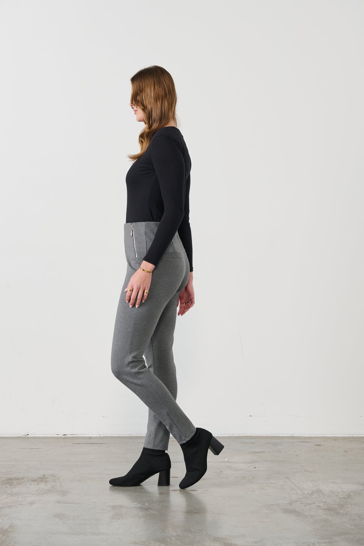 Pant 2 Vertical Zips Grey