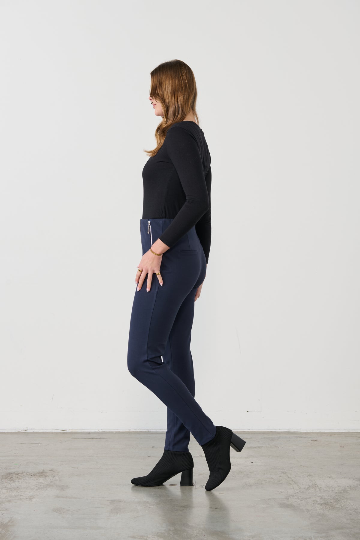 Pant 2 Vertical Zips Navy