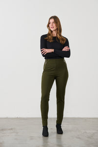 Pant 2 Vertical Zips Olive