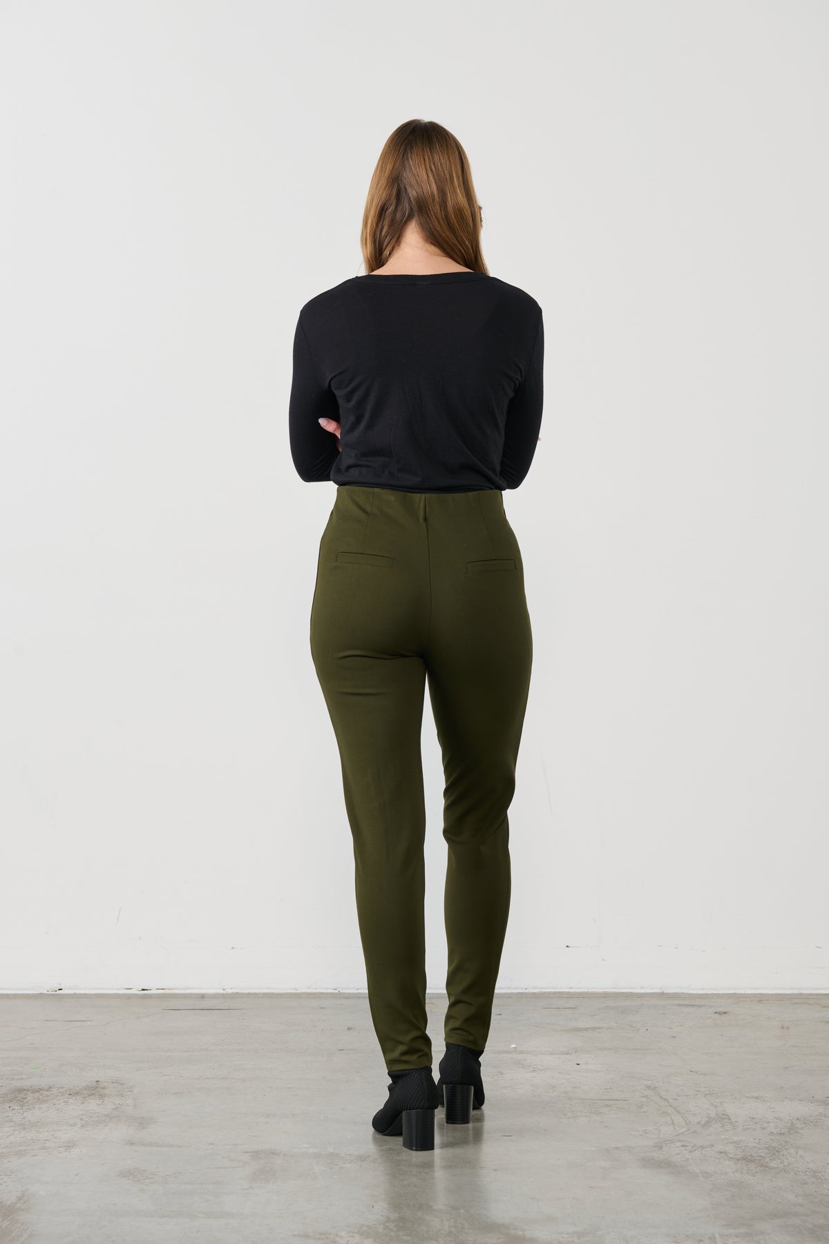 Pant 2 Vertical Zips Olive