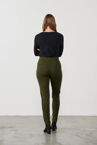 Pant 2 Vertical Zips Olive