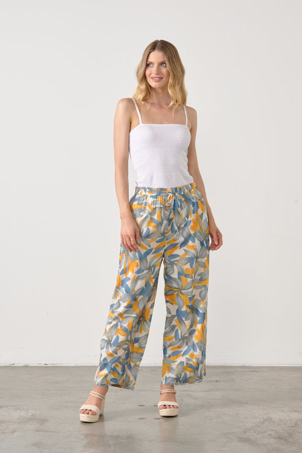 Pant Elastic Waist Draw String Print