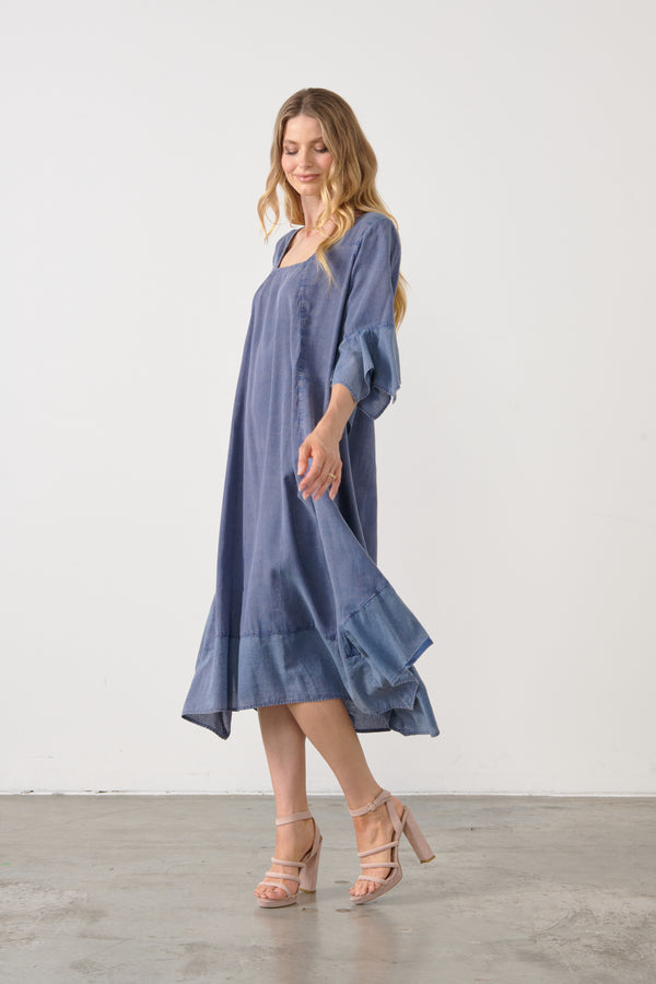 Dress Square Neck Floaty Hems