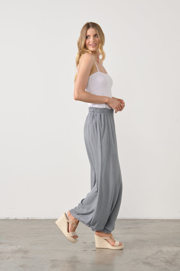 Pant Wide Leg Pockets in Grey