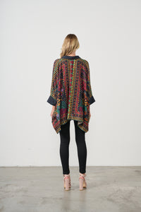 Blouse Oversized Tropical Print  Black