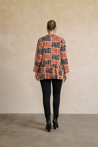 Tunic Framed Leaves Print VNeck