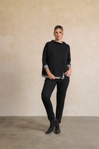 Quilted Asymmetrical Hem Top