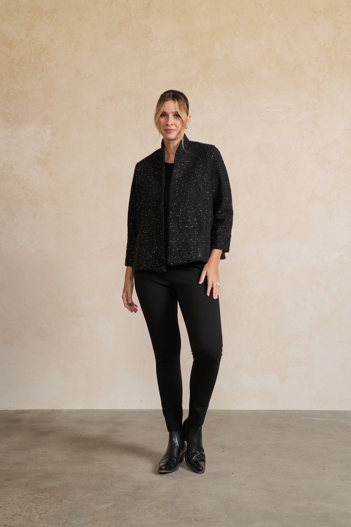 Jacket Boucle & Pockets Black