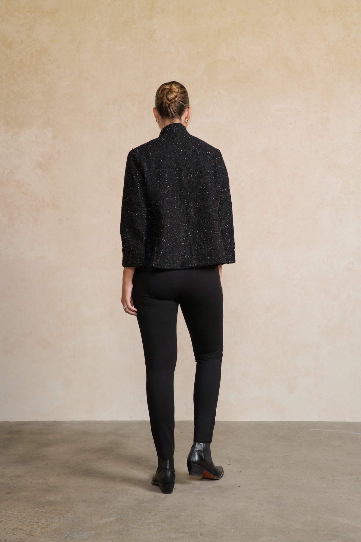 Jacket Boucle & Pockets Black