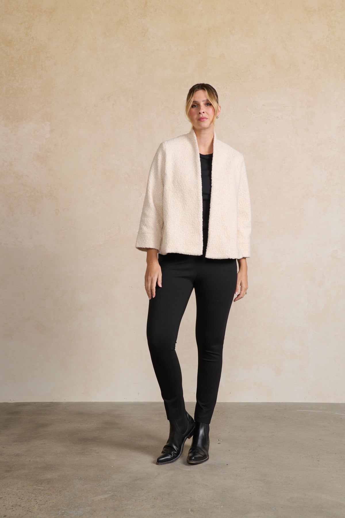 Jacket Boucle & Pockets Cream