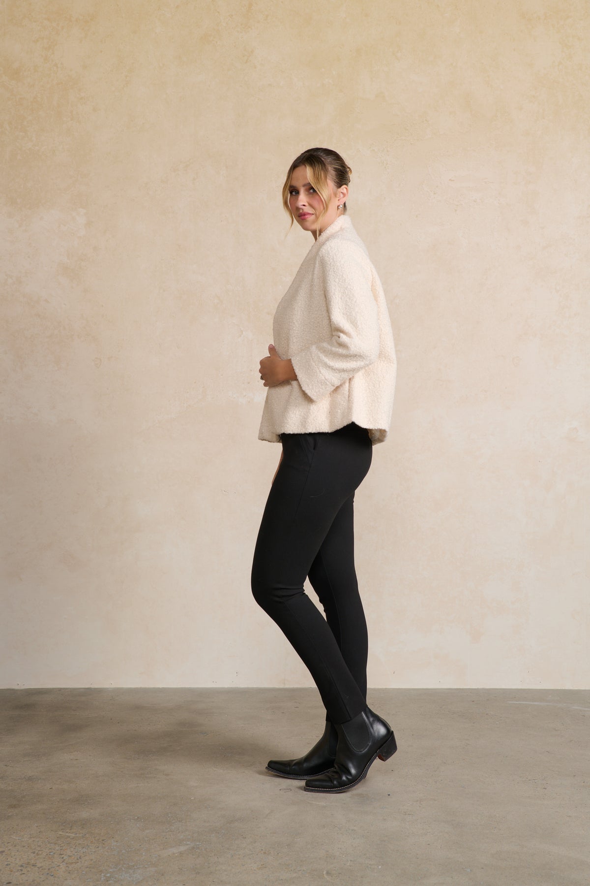 Jacket Boucle & Pockets Cream