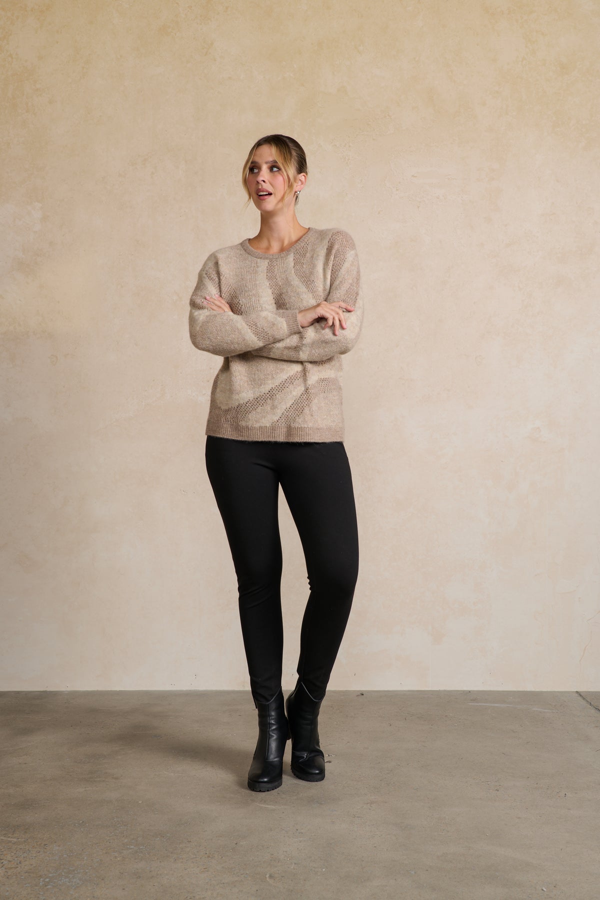 Special Marbled Knit Jumper Swirl Biscuit
