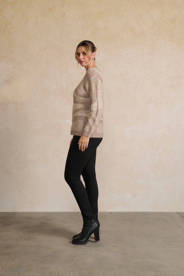 Special Marbled Knit Jumper Swirl Biscuit