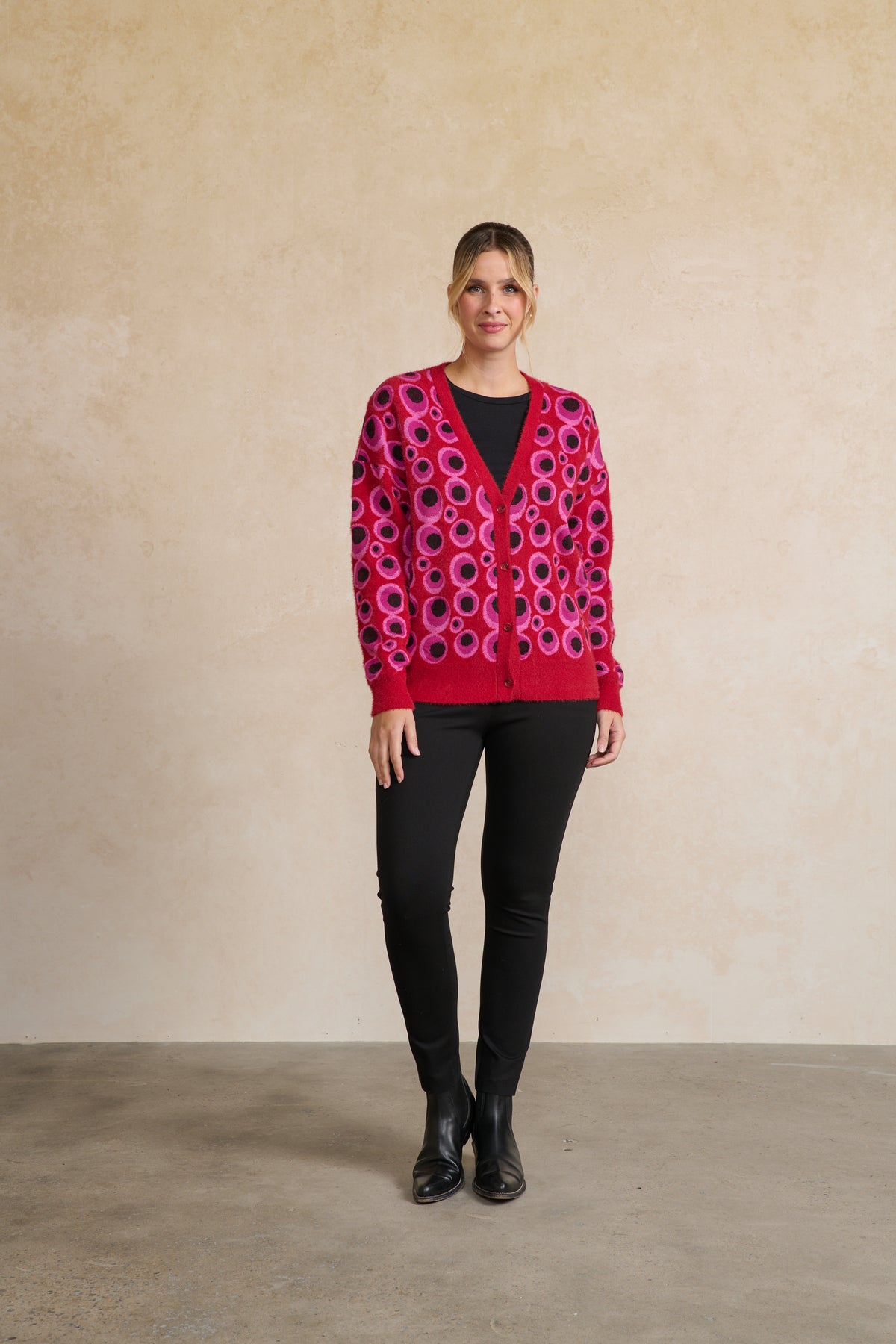 Cardigan 60s Retro Party Ruby