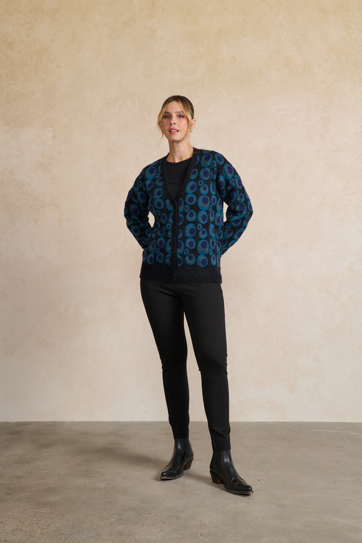 Cardigan 60s Retro Party Teal