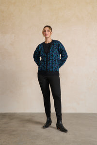 Cardigan 60s Retro Party Teal