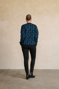 Cardigan 60s Retro Party Teal